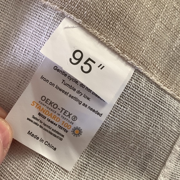 Window curtains 95”L x 40”W semi-sheer coastal neutral linen NEW - Picture 4 of 10